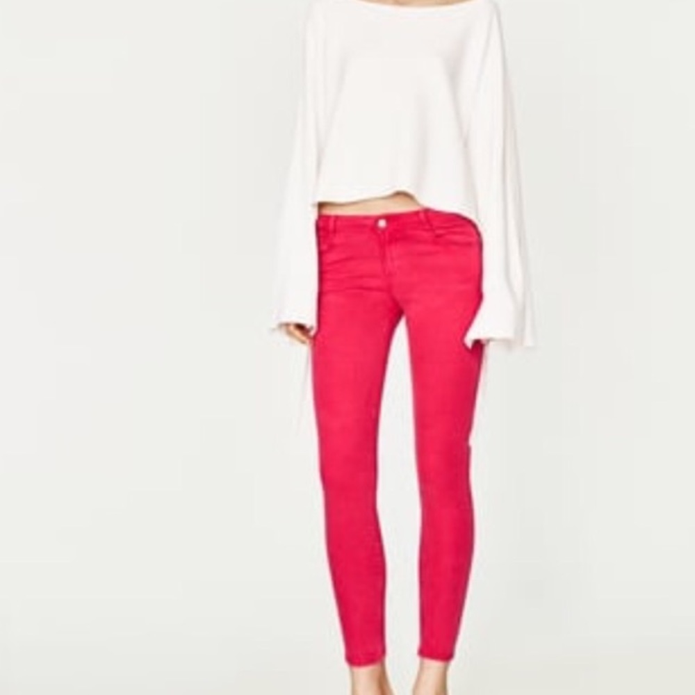 Zara NWT hot pink jeans